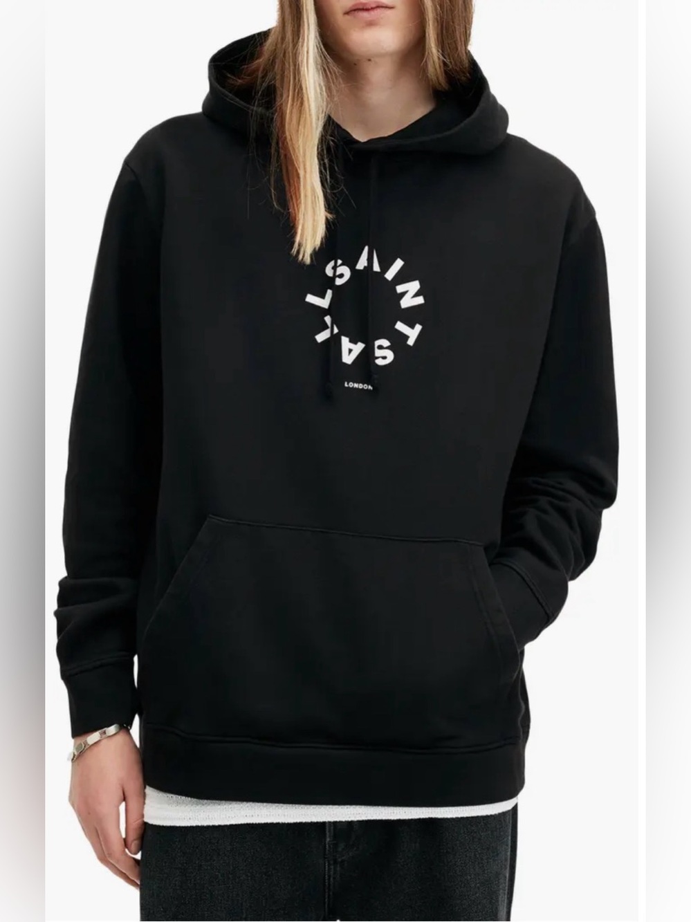 AllSaints Tierra Logo Cotton French Terry Graphic Hoodie